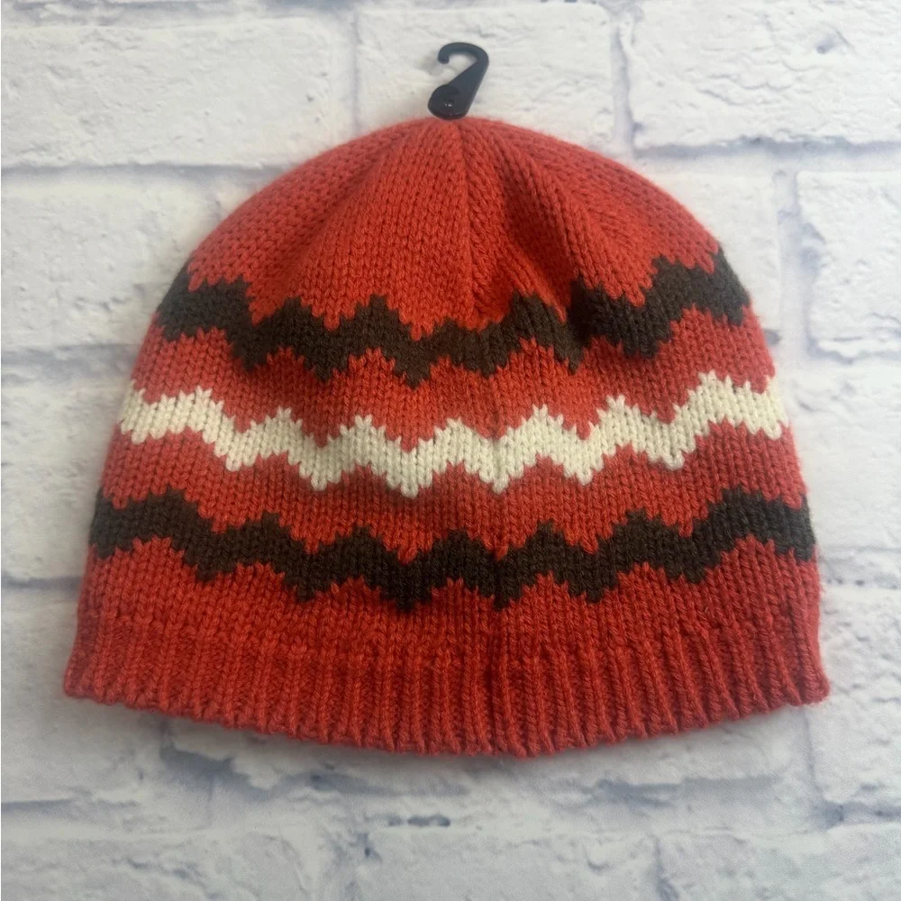 NWOT Carhartt Zigzag Knit Beanie - Burnt Orange, Charcoal & White. OS.